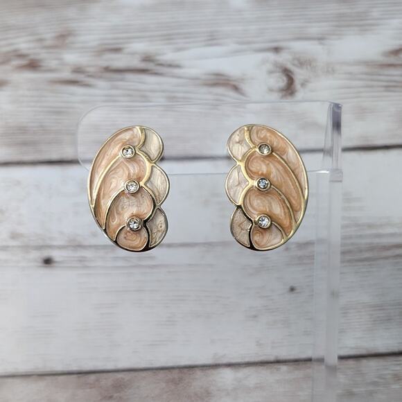 Vintage KJL for Avon Clip On Earrings Kenneth Jay Lane Butterfly Wings - Picture 1 of 7